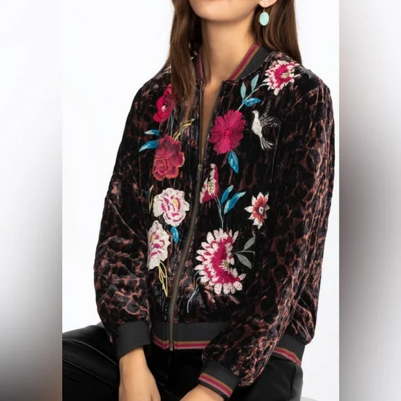 Johnny Was Junia velvet Quilted Bomber Jacket Size XS - Picture 2 of 13